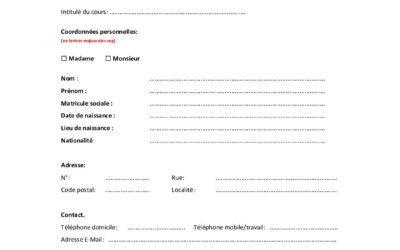 Formulaire d’inscription aux cours du soir pour adultes